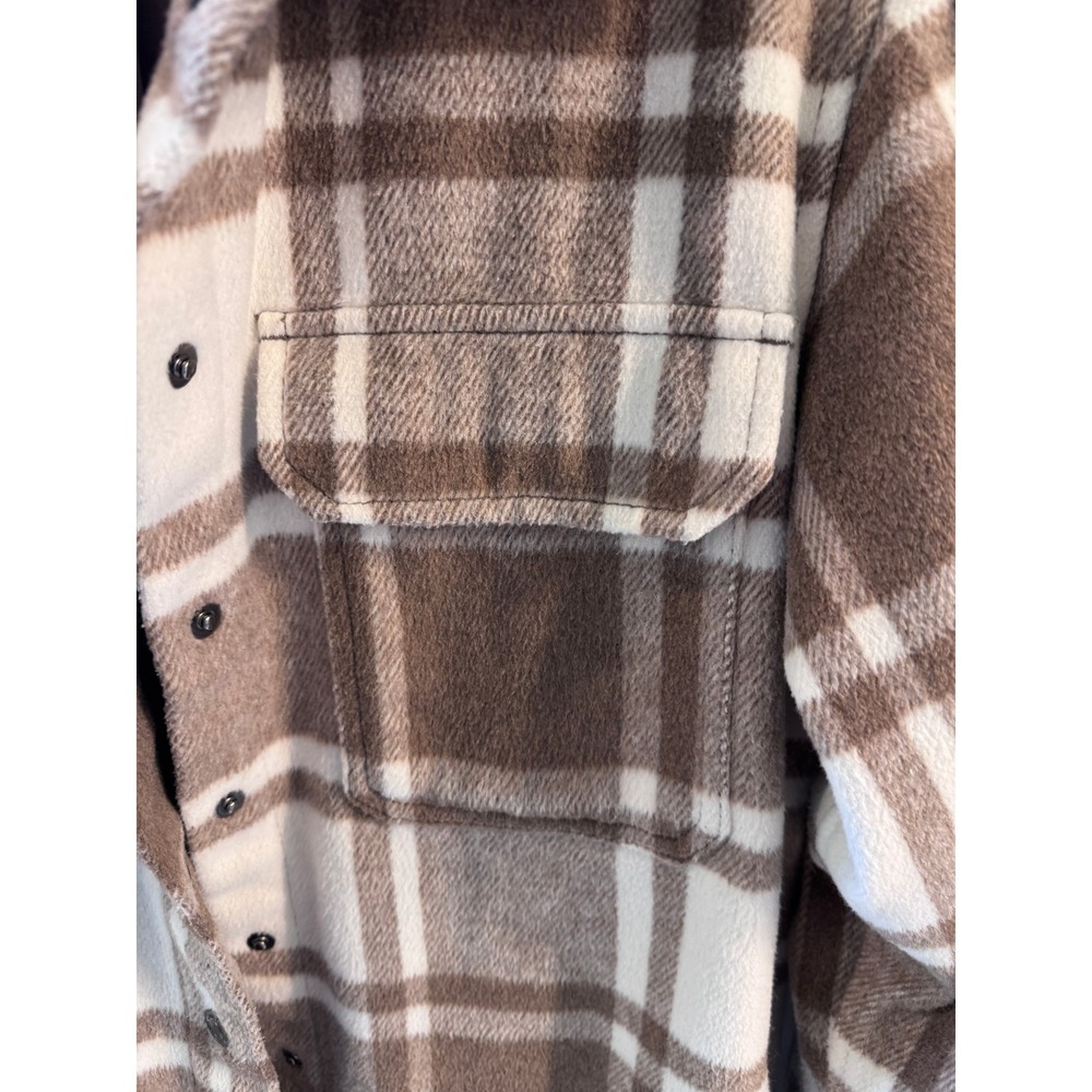 Ridgecut Toughwear Mens Small Brown Plaid Heavy Fleece Lined Jacket Coat - Picture 3 of 7